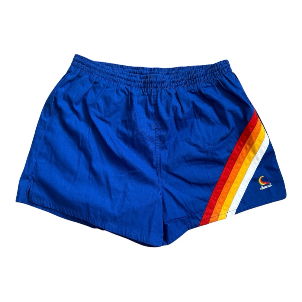 Vintage Hilo Hattie Sea Waves Hawaii Swim Shorts Blue‎ Retro Large NEW